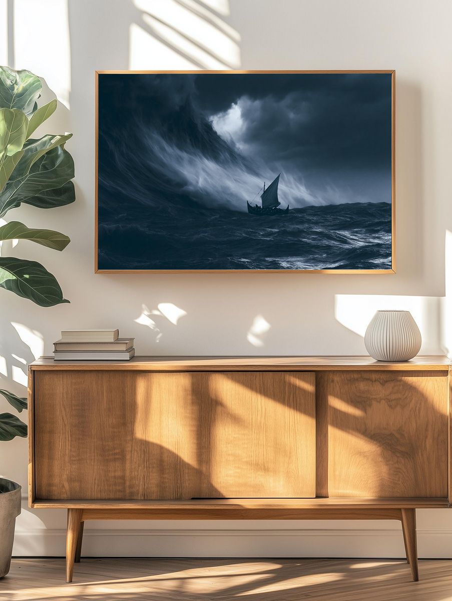 Stormy Viking Sea Poster. — room view 3