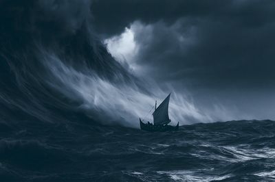 Stormy Viking Sea Poster. poster
