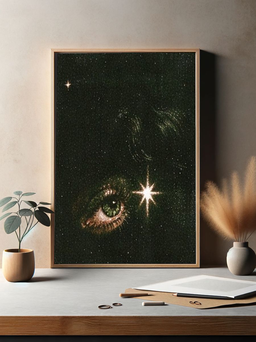 Cosmic Eye Surrealism Print. — room view 2