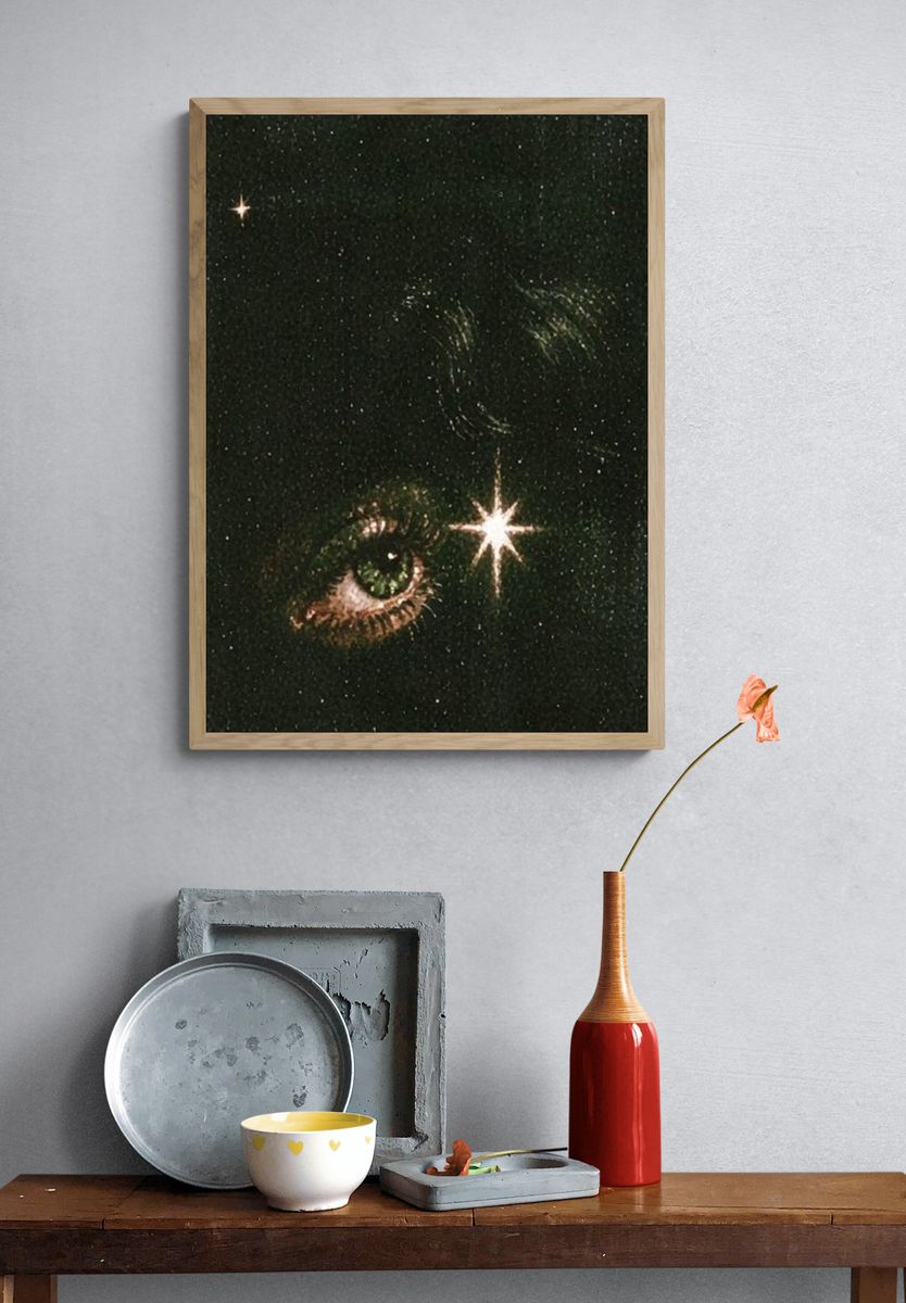 Cosmic Eye Surrealism Print. — room view 3