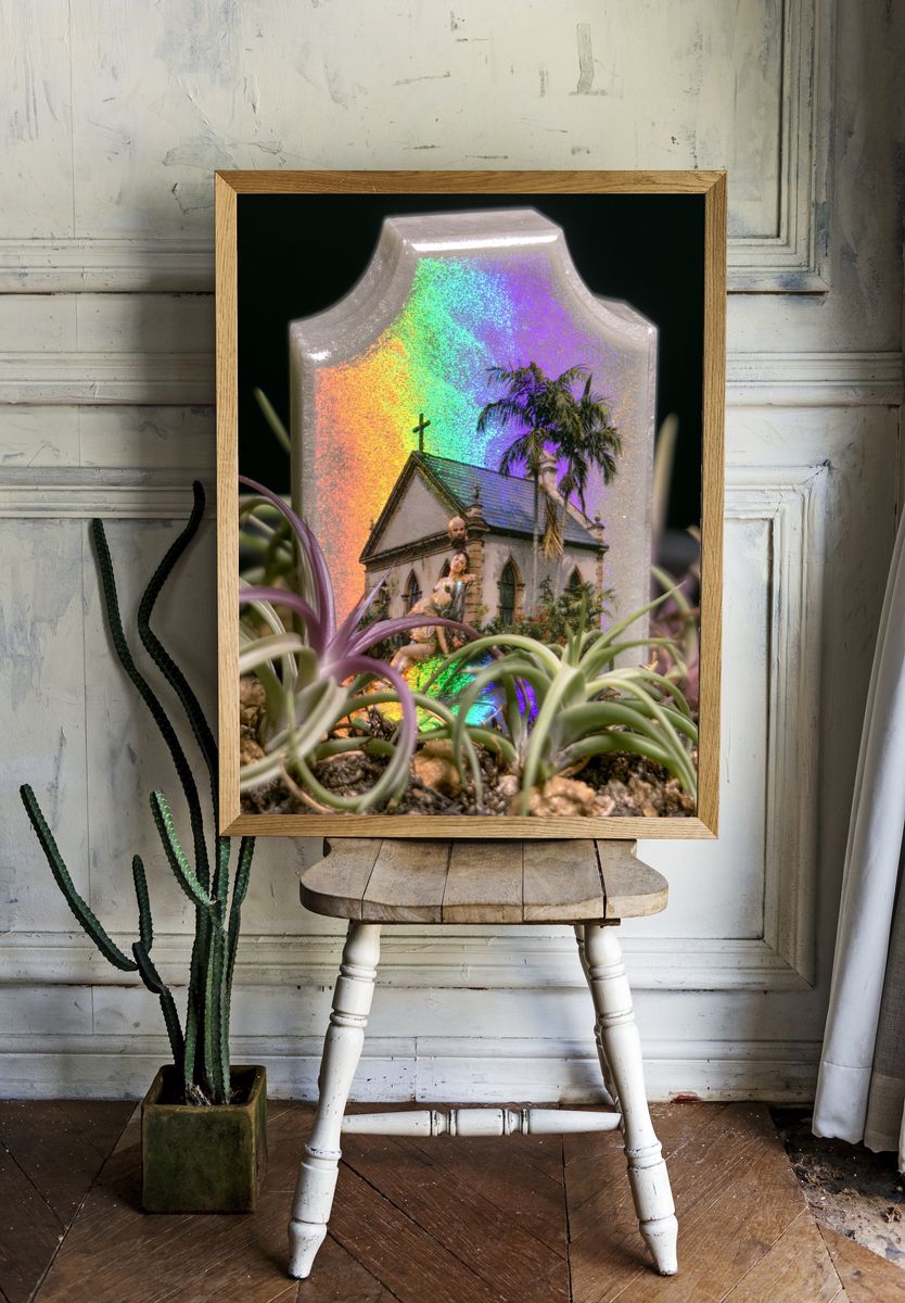 Rainbow Chapel Surreal Print. — room view 1