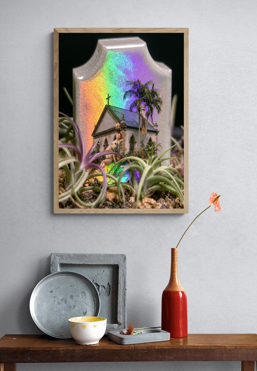 Rainbow Chapel Surreal Print. — room view 3