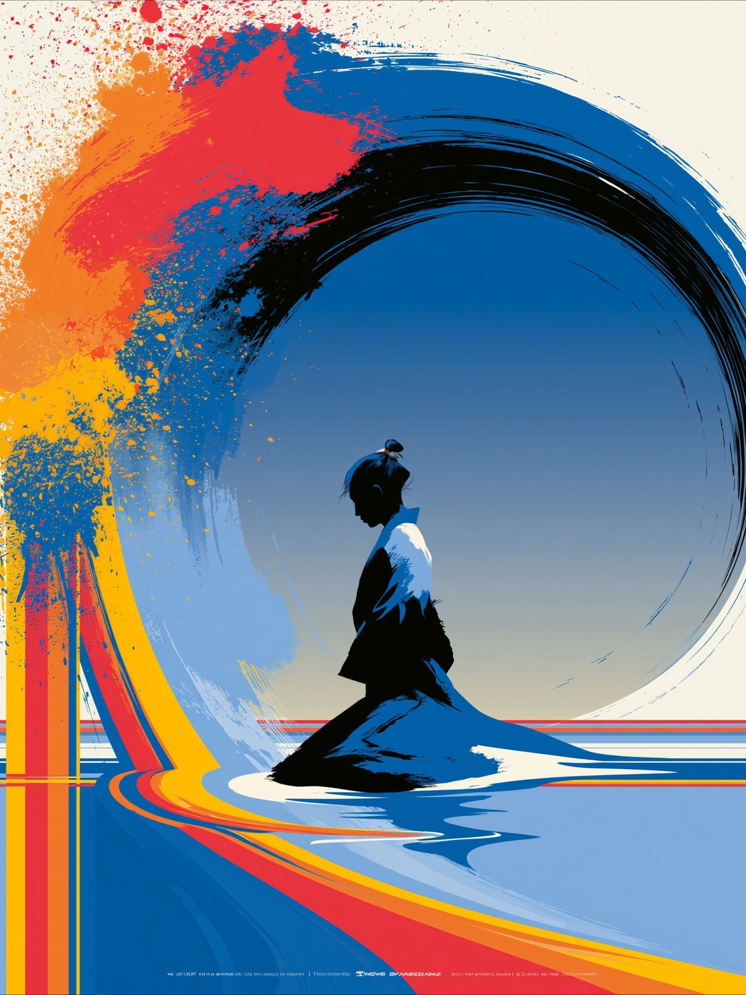 Abstract Samurai Silhouette Poster. poster — fine-art art