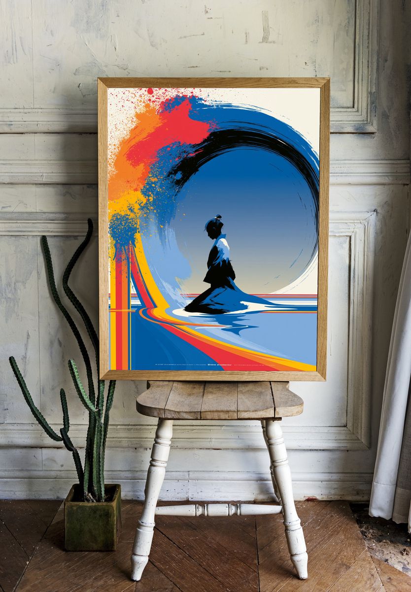 Abstract Samurai Silhouette Poster. — room view 1