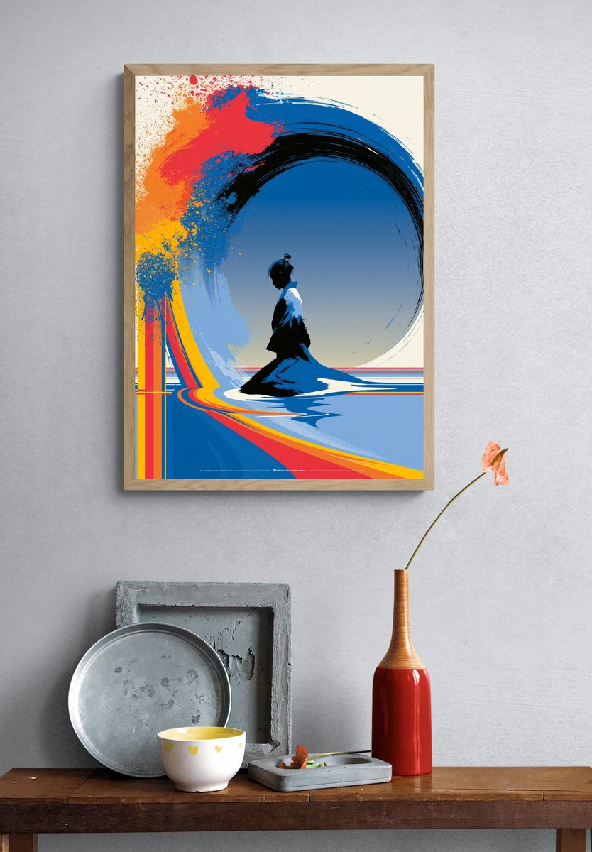 Abstract Samurai Silhouette Poster. — room view 3
