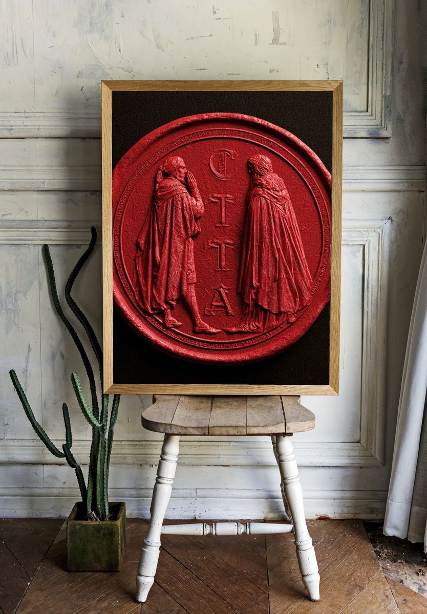Red Wax Seal Emblem Poster. room preview