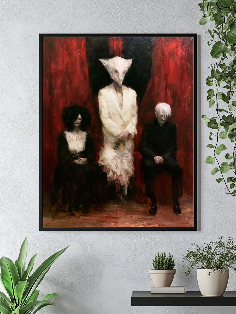Surreal Red Figures Fine-Art Poster. — room view 4
