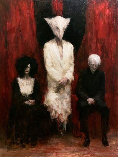 Surreal Red Figures Fine-Art Poster.