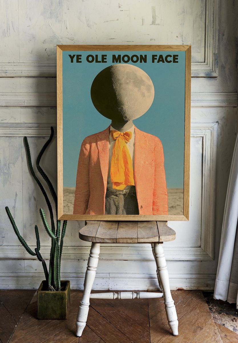 Ye Ole Moon Face Surrealism Poster. — room view 1