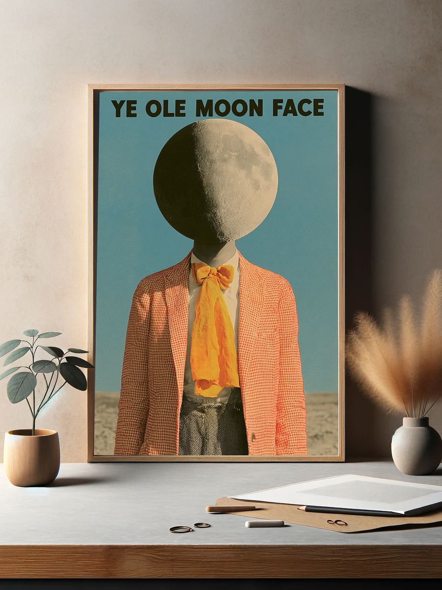 Ye Ole Moon Face Surrealism Poster. — room view 2
