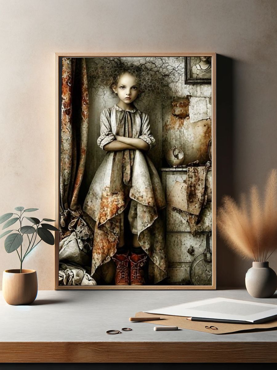 Gothic Doll Portrait Print. — room view 2