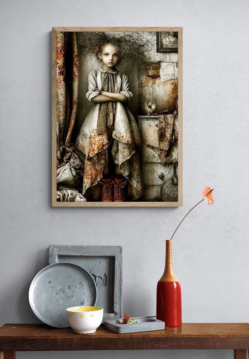 Gothic Doll Portrait Print. — room view 3