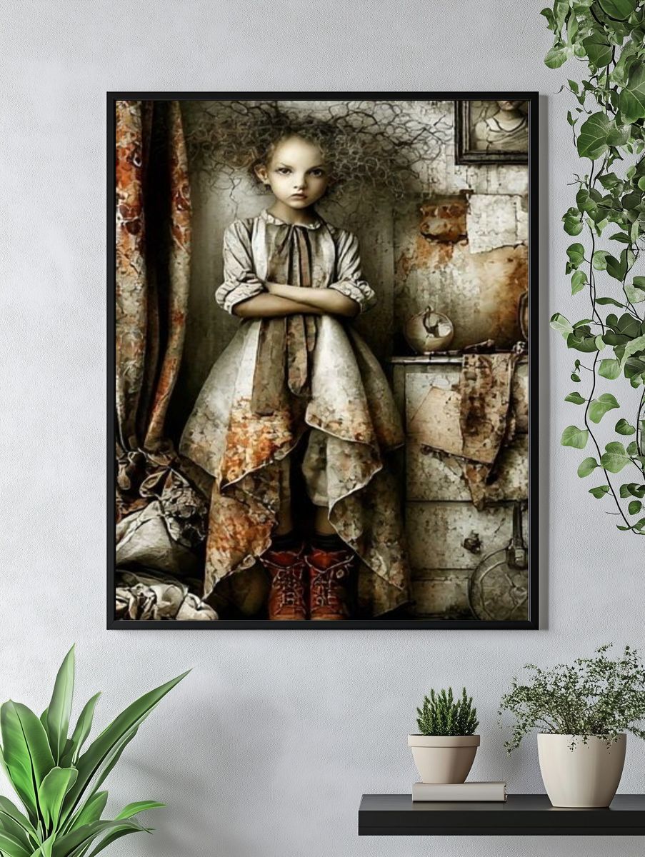 Gothic Doll Portrait Print. — room view 4