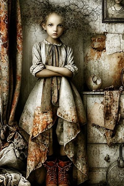Gothic Doll Portrait Print. poster