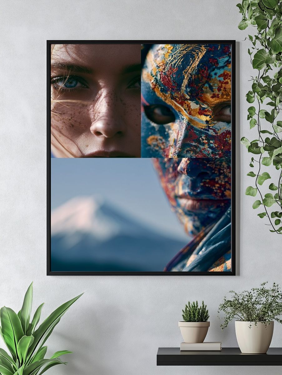 Painted Faces Portrait Print. — room view 4