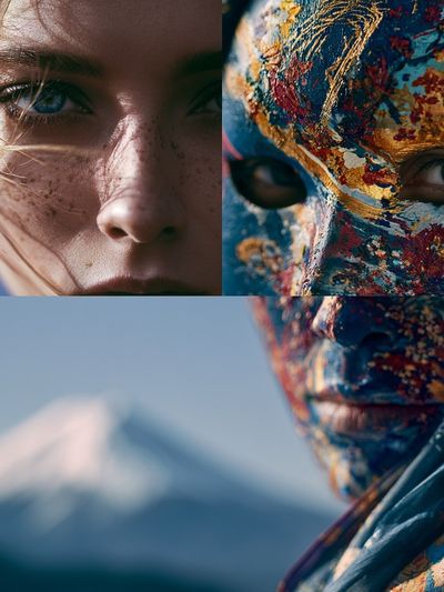 Painted Faces Portrait Print.