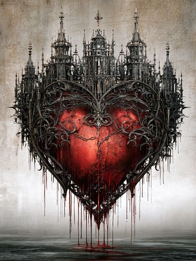 Gothic Heart Surrealism Print.