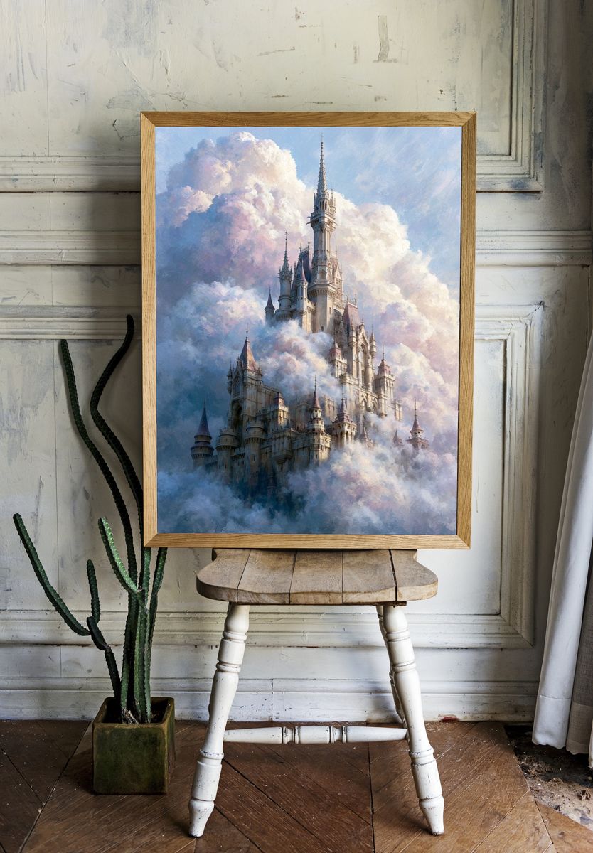 Cloud Castle Fantasy Poster. room preview