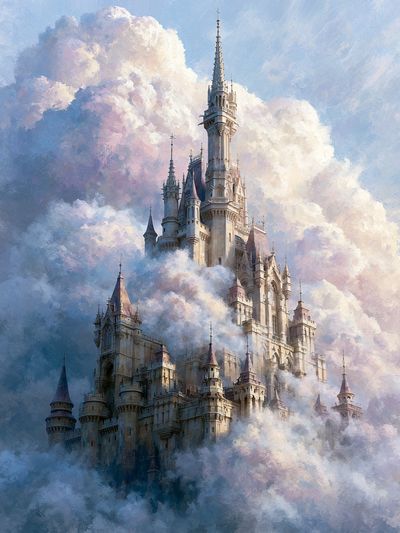 Cloud Castle Fantasy Poster. poster