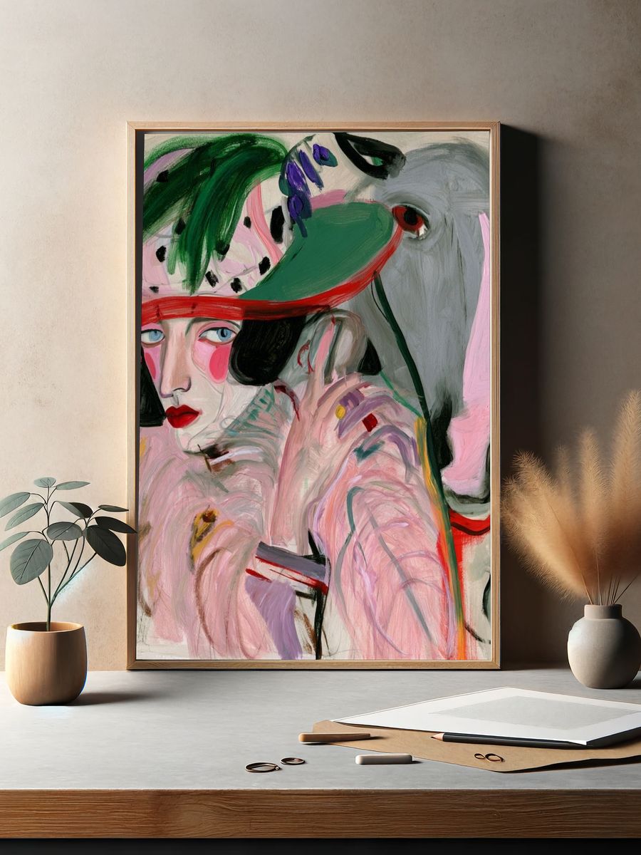 Surreal Fashion Portrait Poster. — room view 2