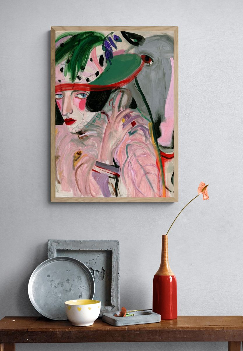 Surreal Fashion Portrait Poster. — room view 3