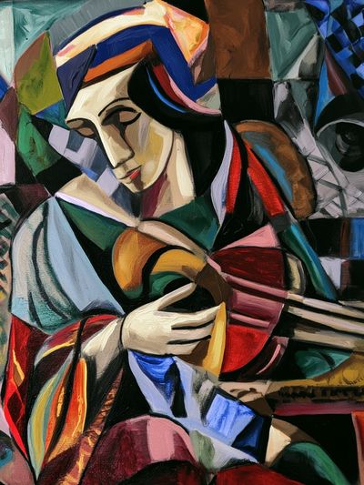 Abstract Woman with Guitar Poster.