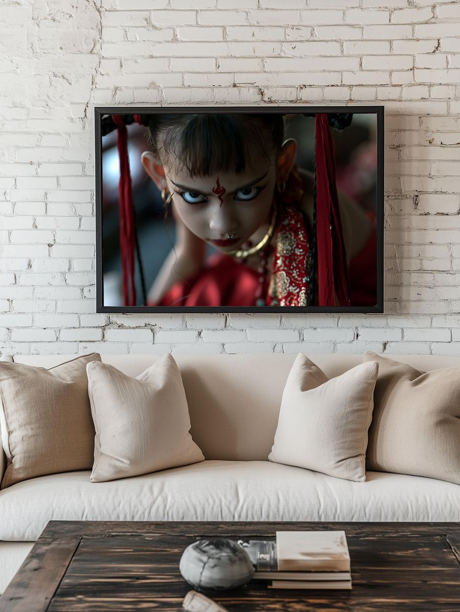 Gothic Doll Portrait Print. room preview