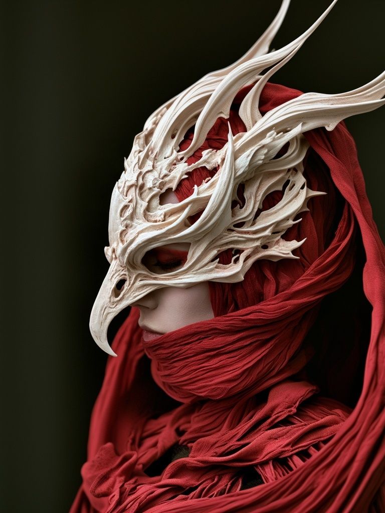 Crimson Mask Portrait Print. poster detail