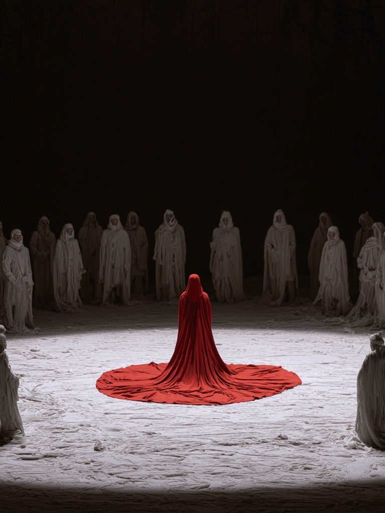 Red Cloaked Circle — Surrealism Print. poster detail