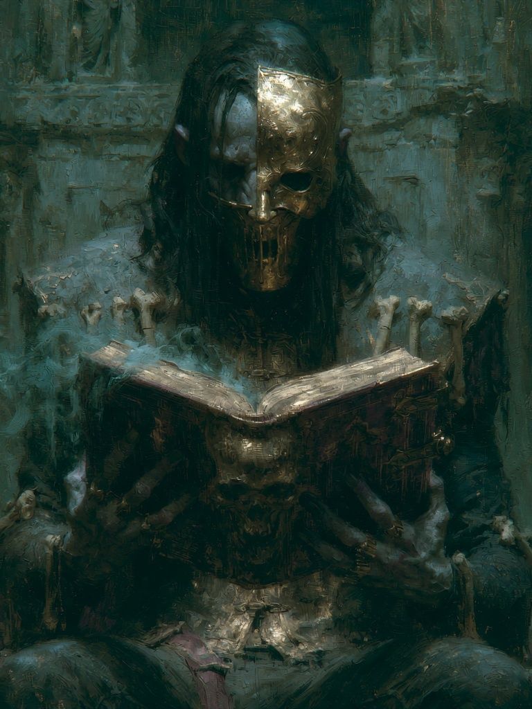 Masked Reader Dark Fantasy Print. poster detail