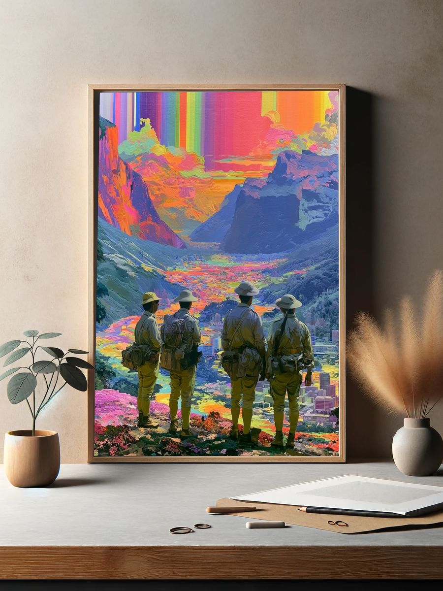 Surreal Mountain Vista Print. — room view 2