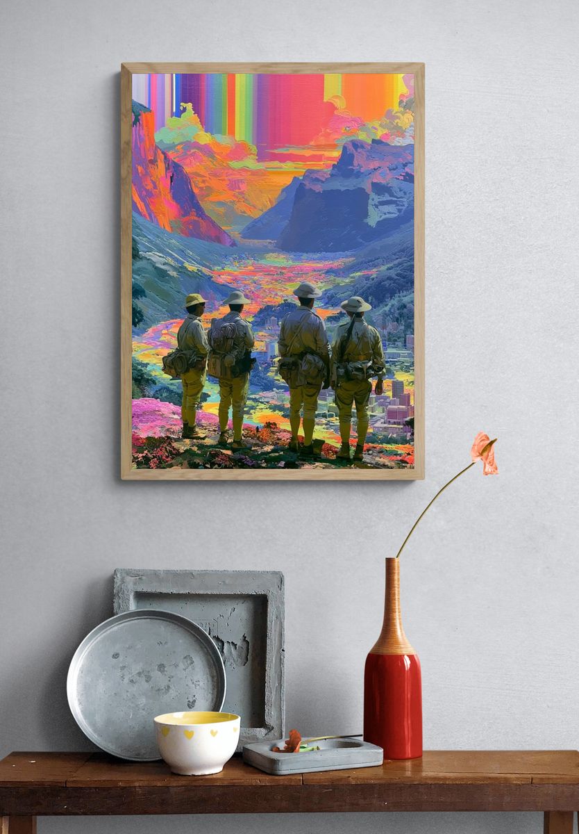 Surreal Mountain Vista Print. — room view 3