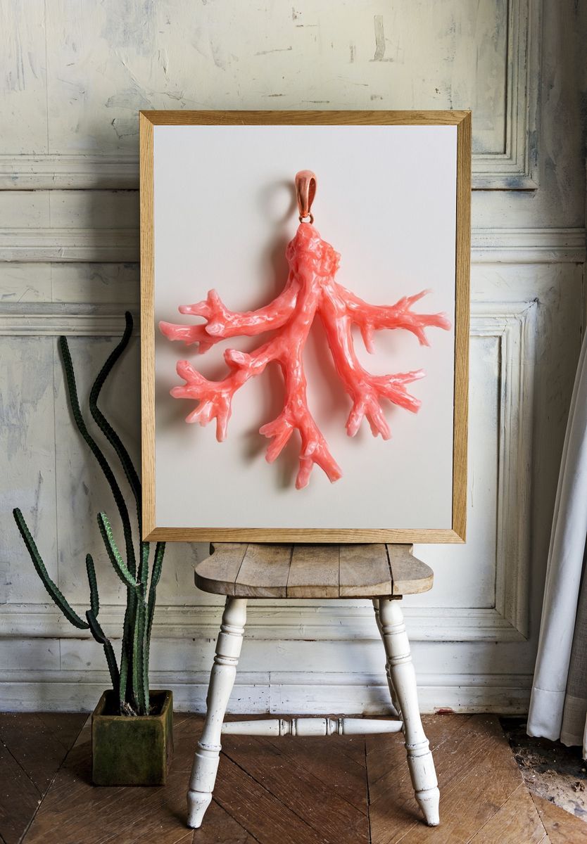 Coral Branch Sculpture Print. room preview