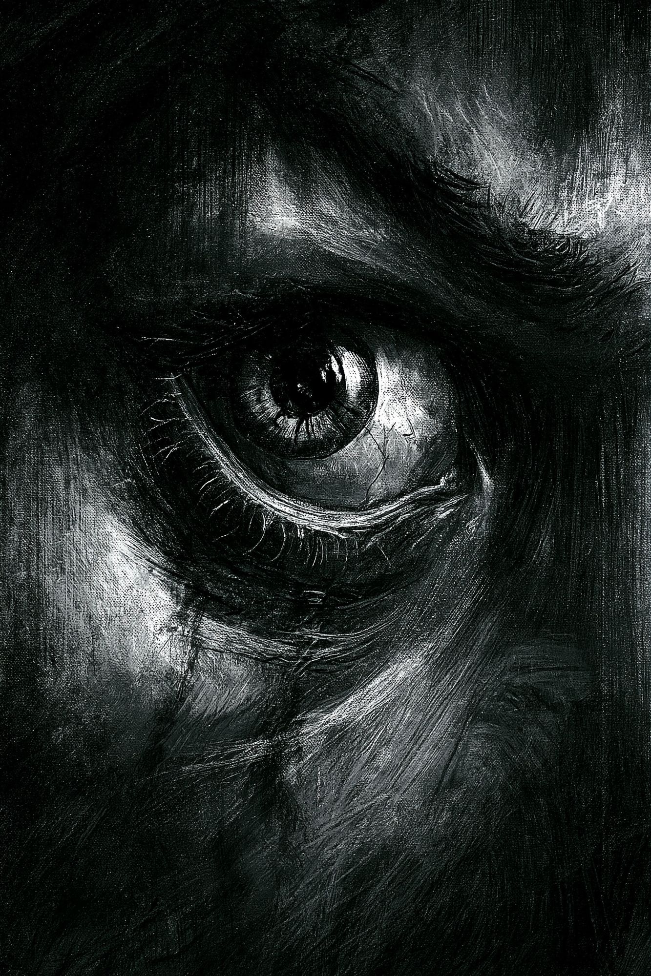 Monochrome Eye Surrealism Print. poster detail