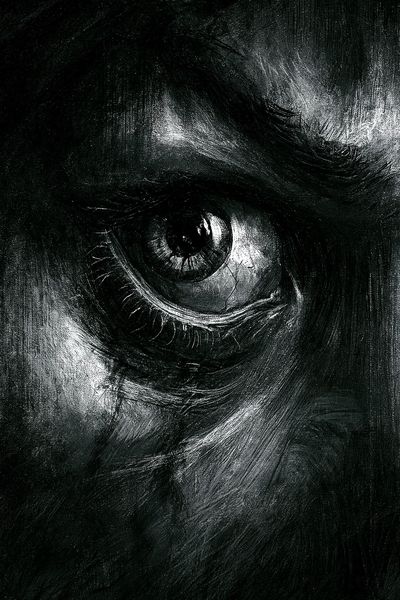 Monochrome Eye Surrealism Print. poster