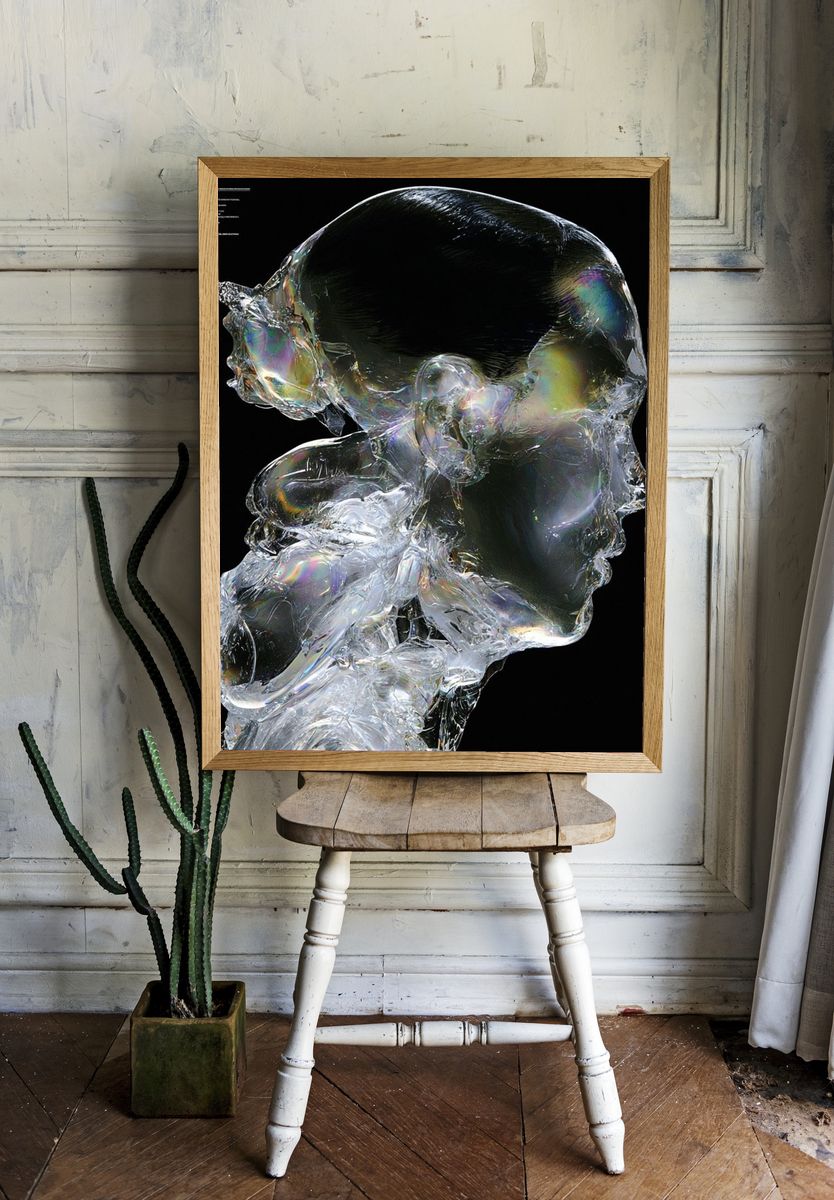 Crystal Skull Abstract Print. room preview