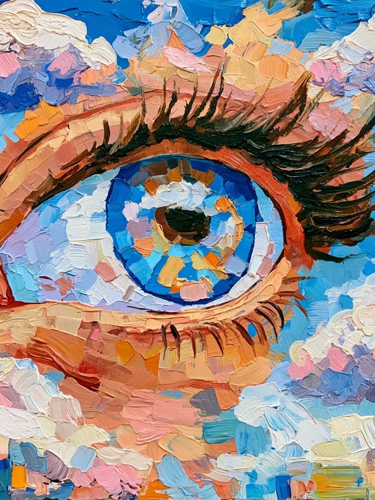 Surreal Eye in Clouds Print. poster — fine-art art