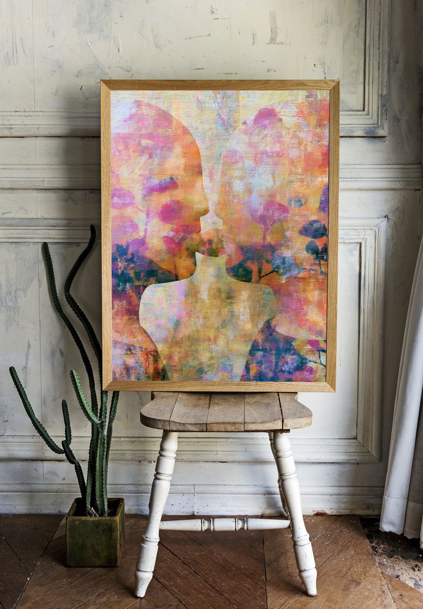 Abstract Faces Colorful Poster. room preview