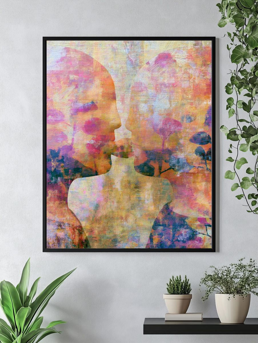 Abstract Faces Colorful Poster. — room view 4
