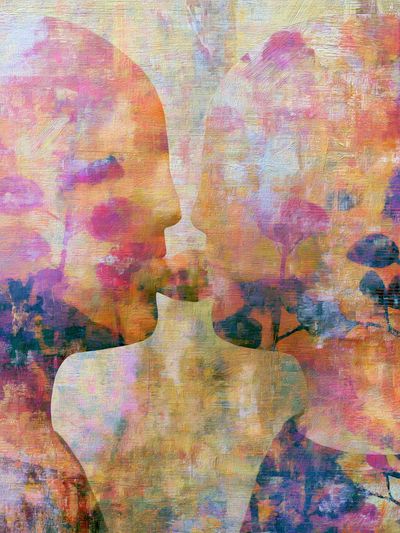 Abstract Faces Colorful Poster.
