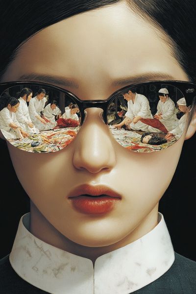 Surreal Sunglasses Portrait Print.