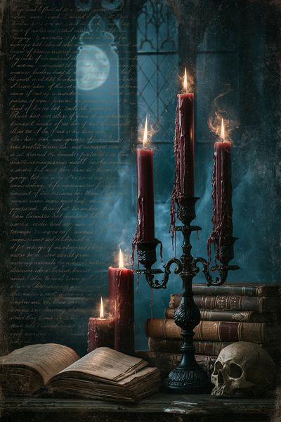 Gothic Candle Still Life Poster.