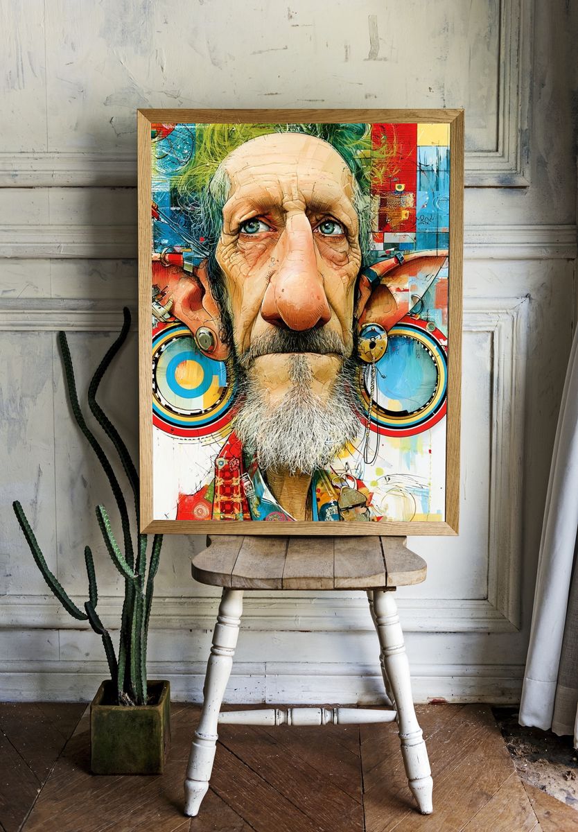 Abstract Elder Portrait Poster. room preview