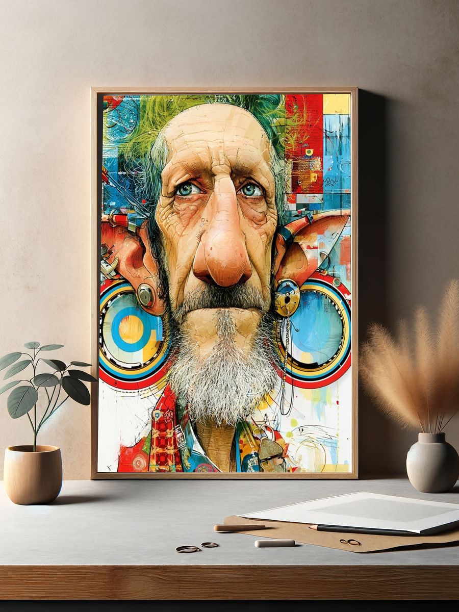 Abstract Elder Portrait Poster. — room view 2