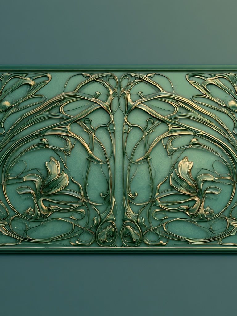 Art Nouveau Floral Ornament Print. poster — fine-art art