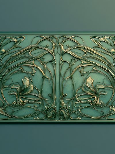 Art Nouveau Floral Ornament Print.