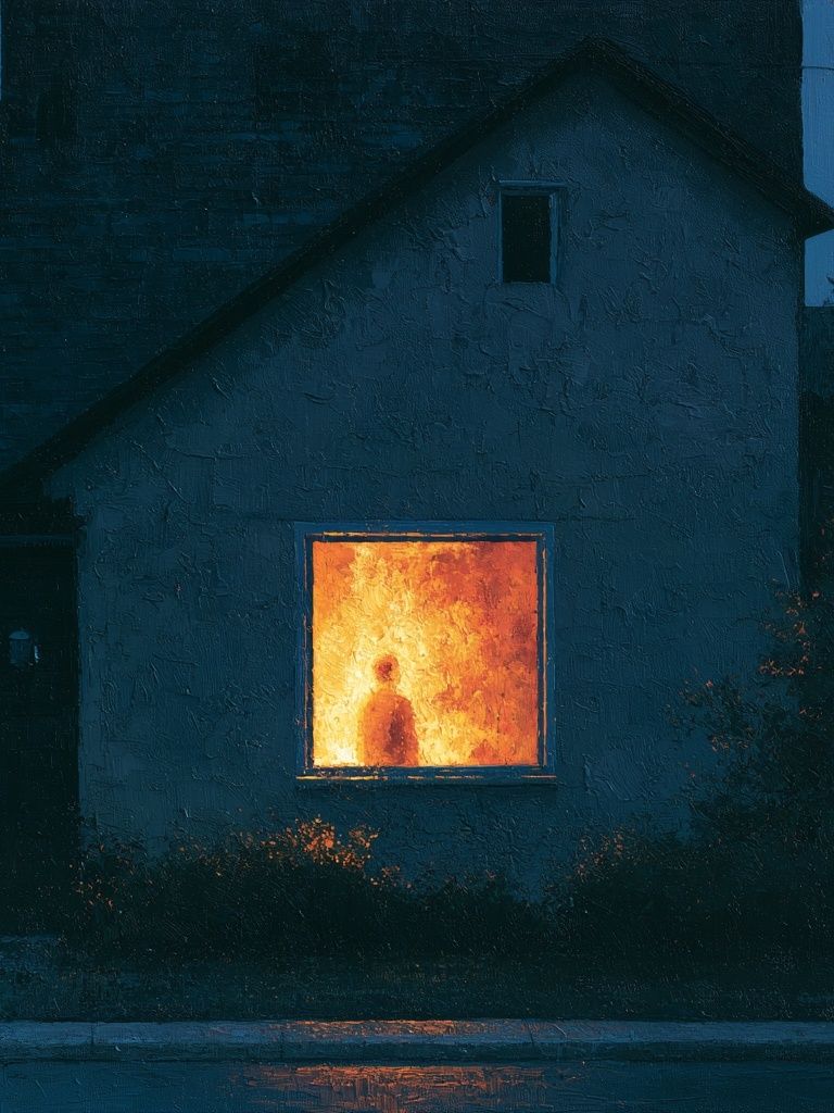 Glowing Window House — Fine-Art Print. poster detail
