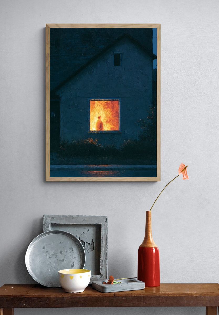 Glowing Window House — Fine-Art Print. — room view 3