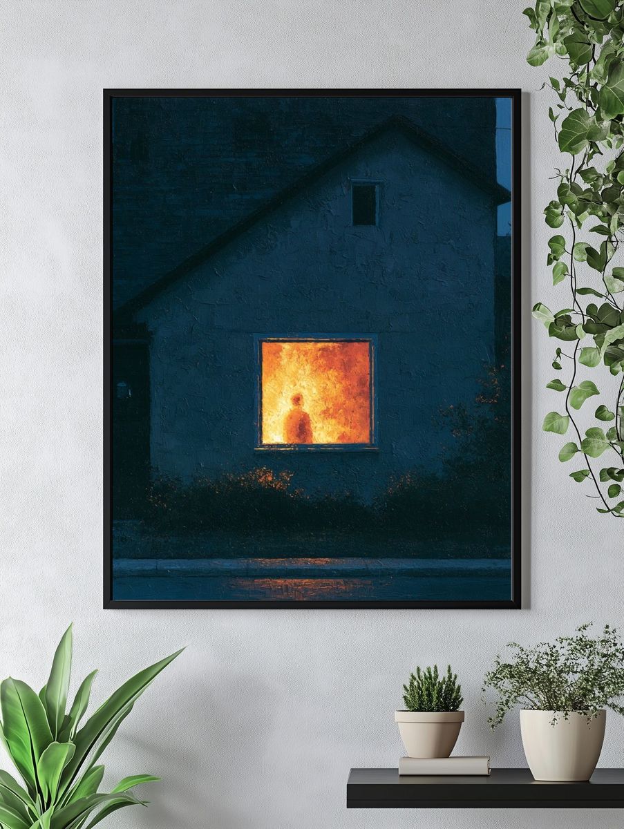 Glowing Window House — Fine-Art Print. — room view 4