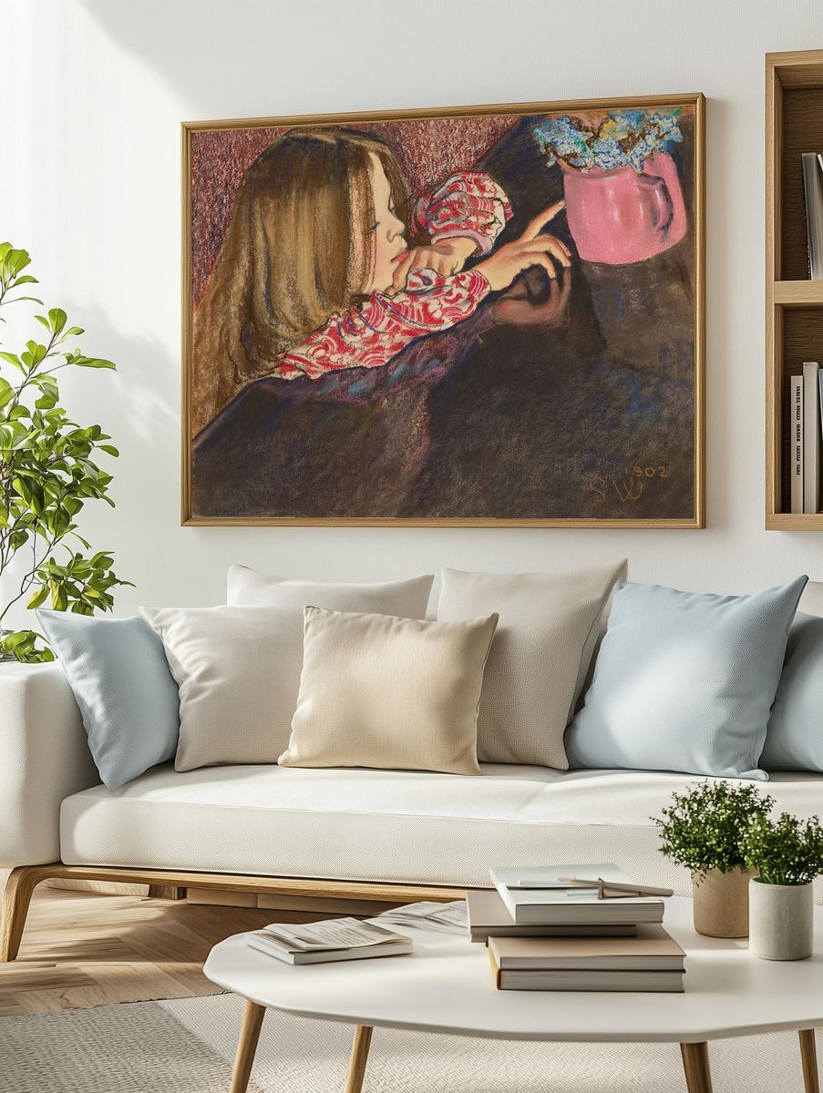 Girl vase flowers (1902) aesthetic. — room view 2